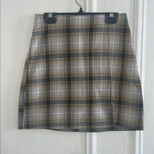 URBAN‎ OUTFITTERS CLUELESS STYLE PLAID SKIRT WHITE BLACK YELLOW MINI PENCIL XS